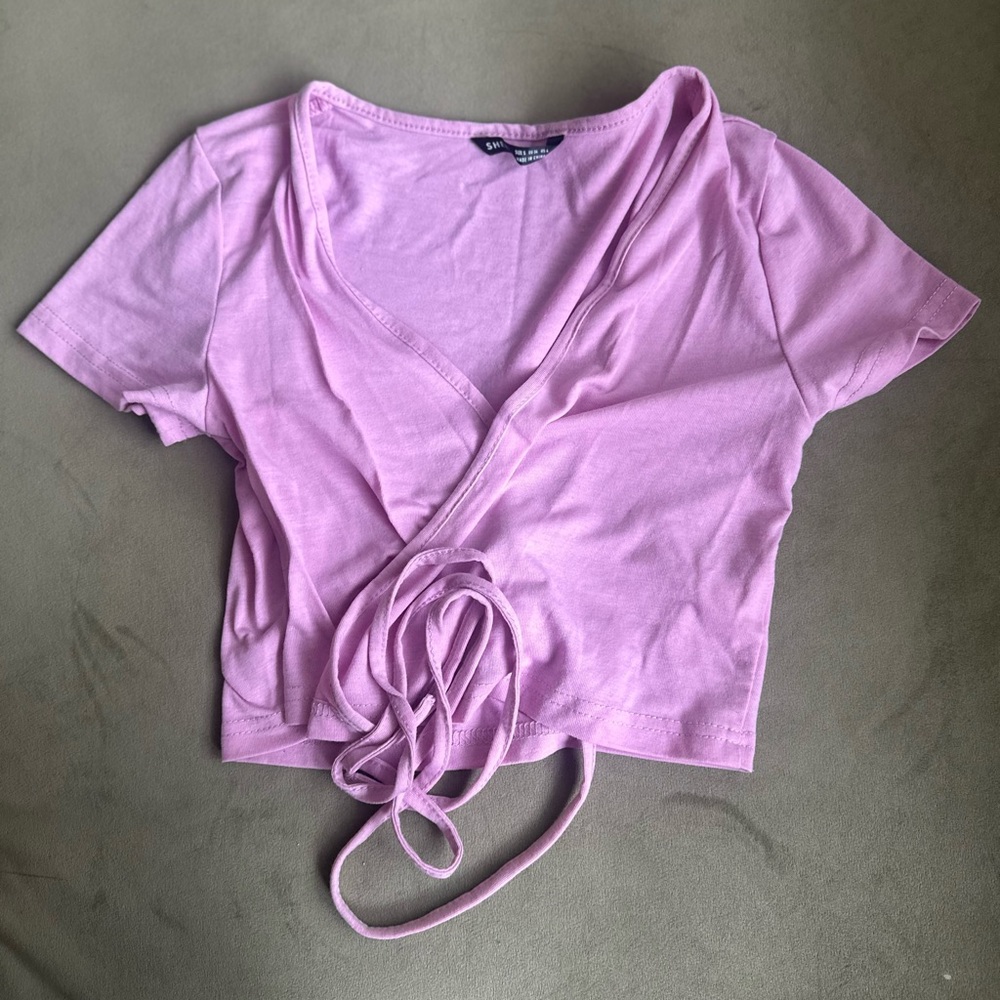 Wrap-Style Pink Crop Top